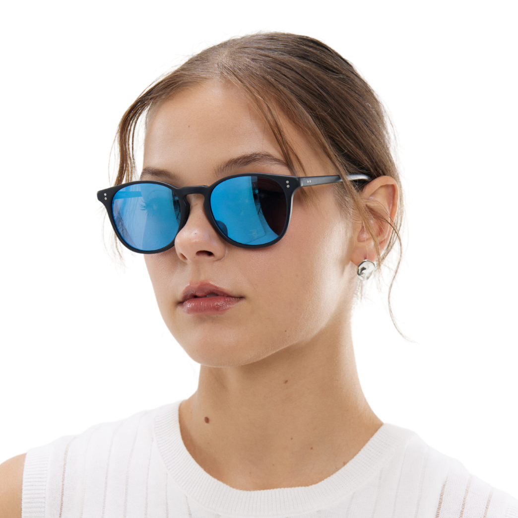 Rocket Eyewear MTO P3 Classic Matte Black with Blue Mirrored Polarized Lenses