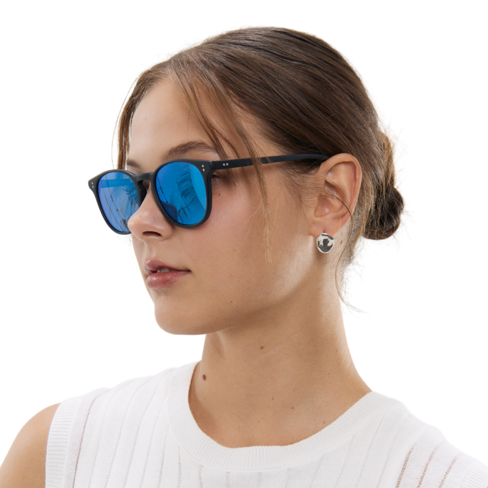 Rocket Eyewear MTO P3 Classic Matte Black with Blue Mirrored Polarized Lenses