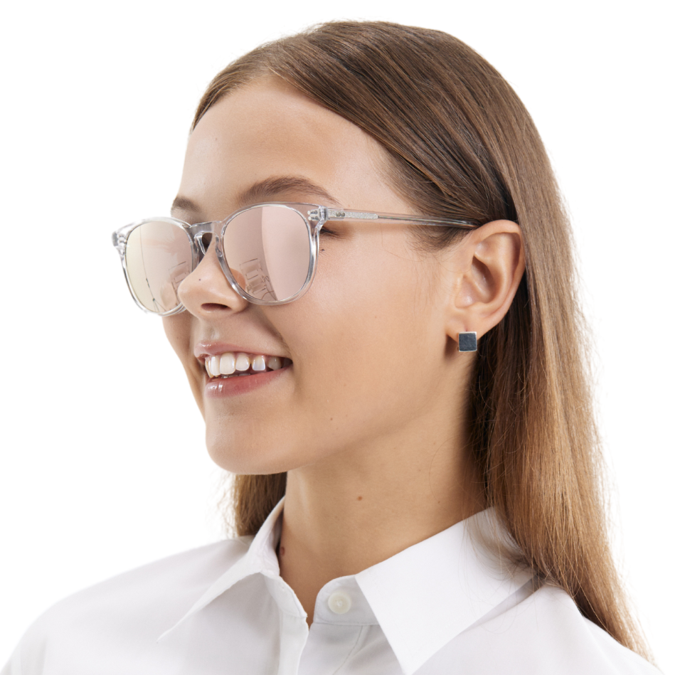 Rocket Eyewear MTO P3 Classic Crystal with Pink Mirrored Polarized Lenses