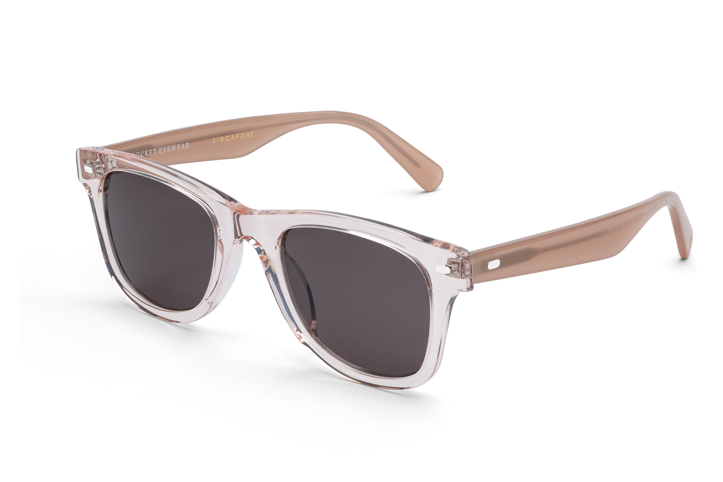 Rocket Eyewear SPT Classic Rose-Tinted Crystal & Blush with Brown Polarized Lenses (Limited Edition)