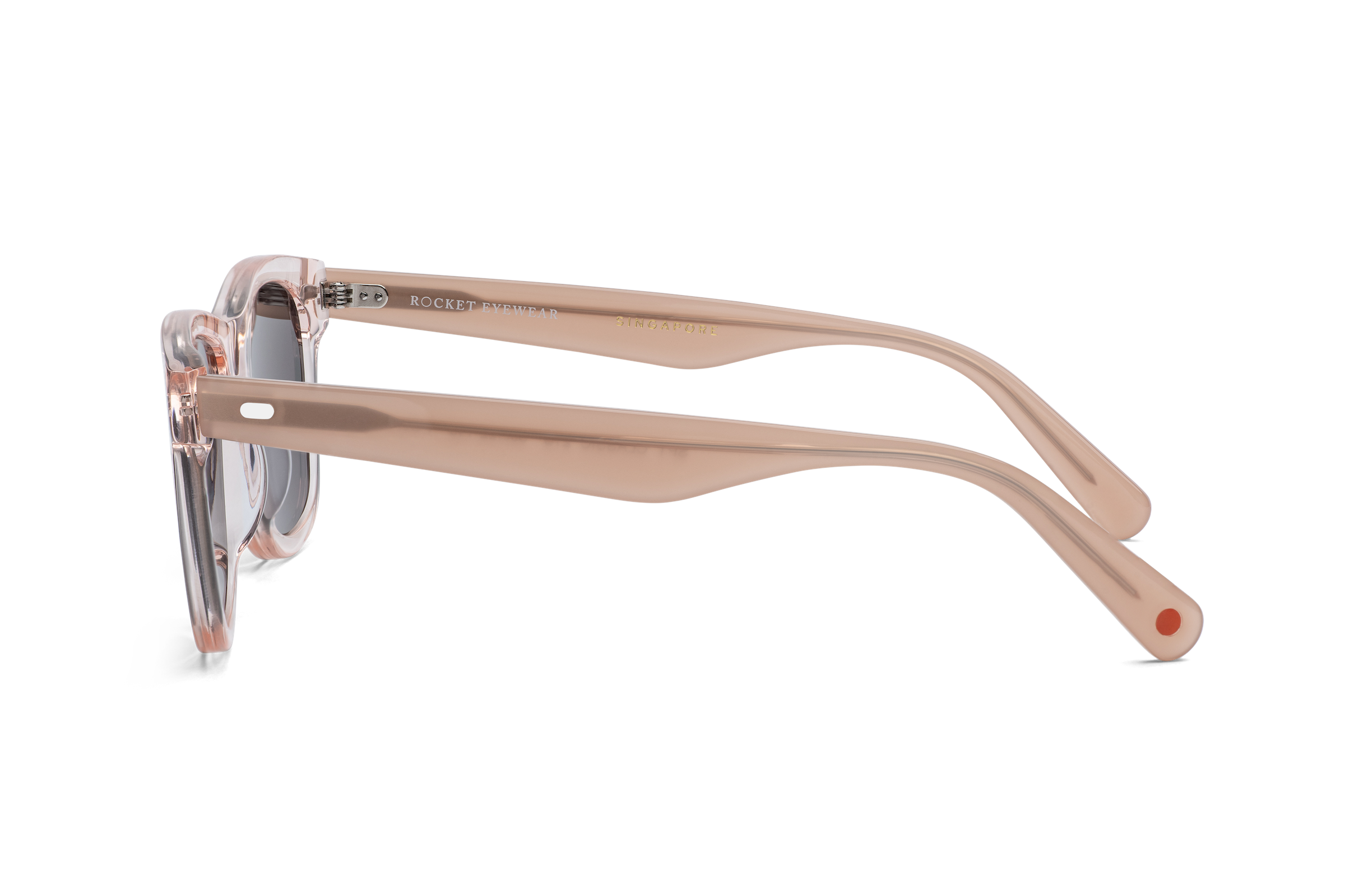 Rocket Eyewear SPT Classic Rose-Tinted Crystal & Blush with Brown Polarized Lenses (Limited Edition)