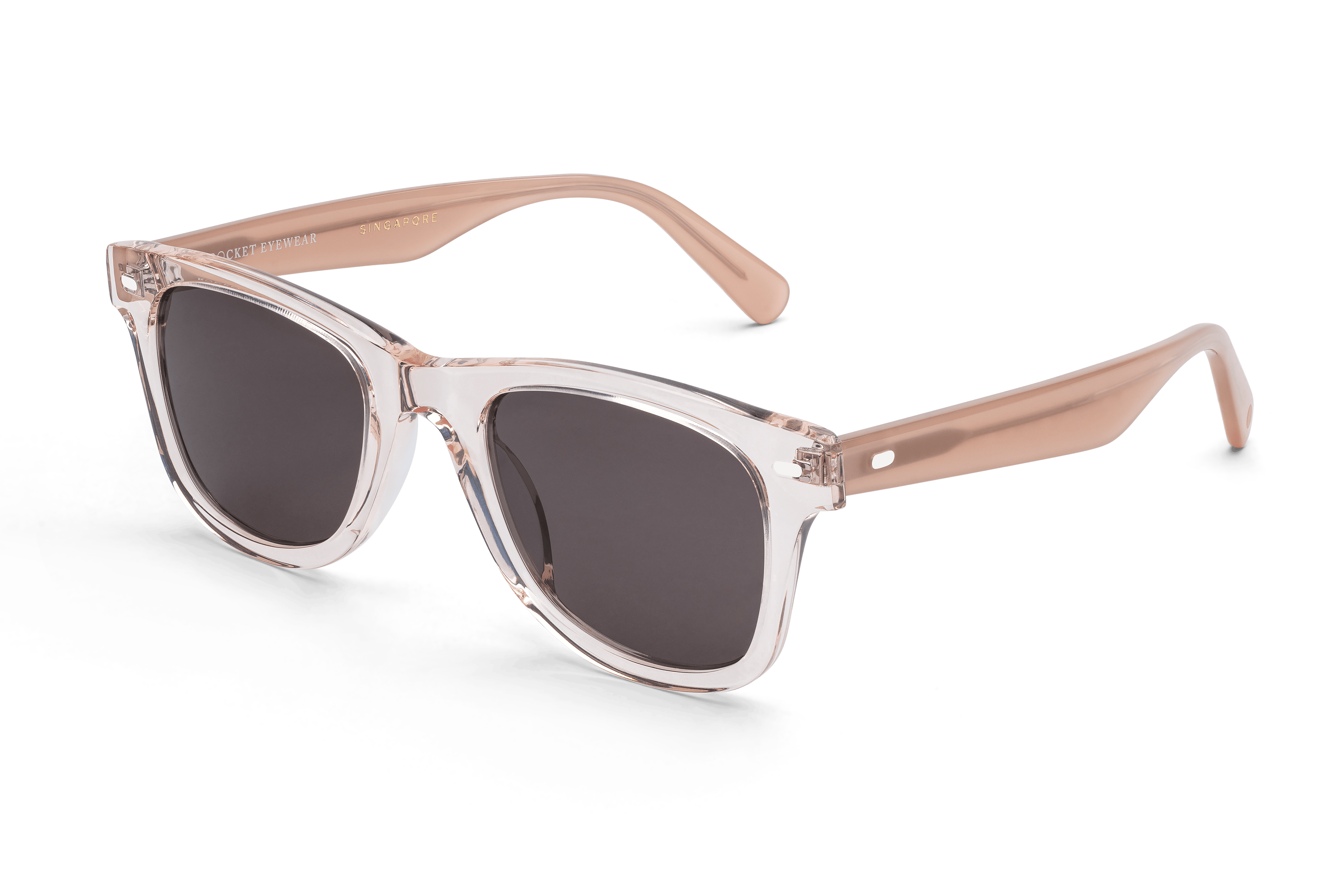 Rocket Eyewear SPT 2 Classic Rose Tinted Crystal Blush with Brown Po Rocket Eyewear Worldwide