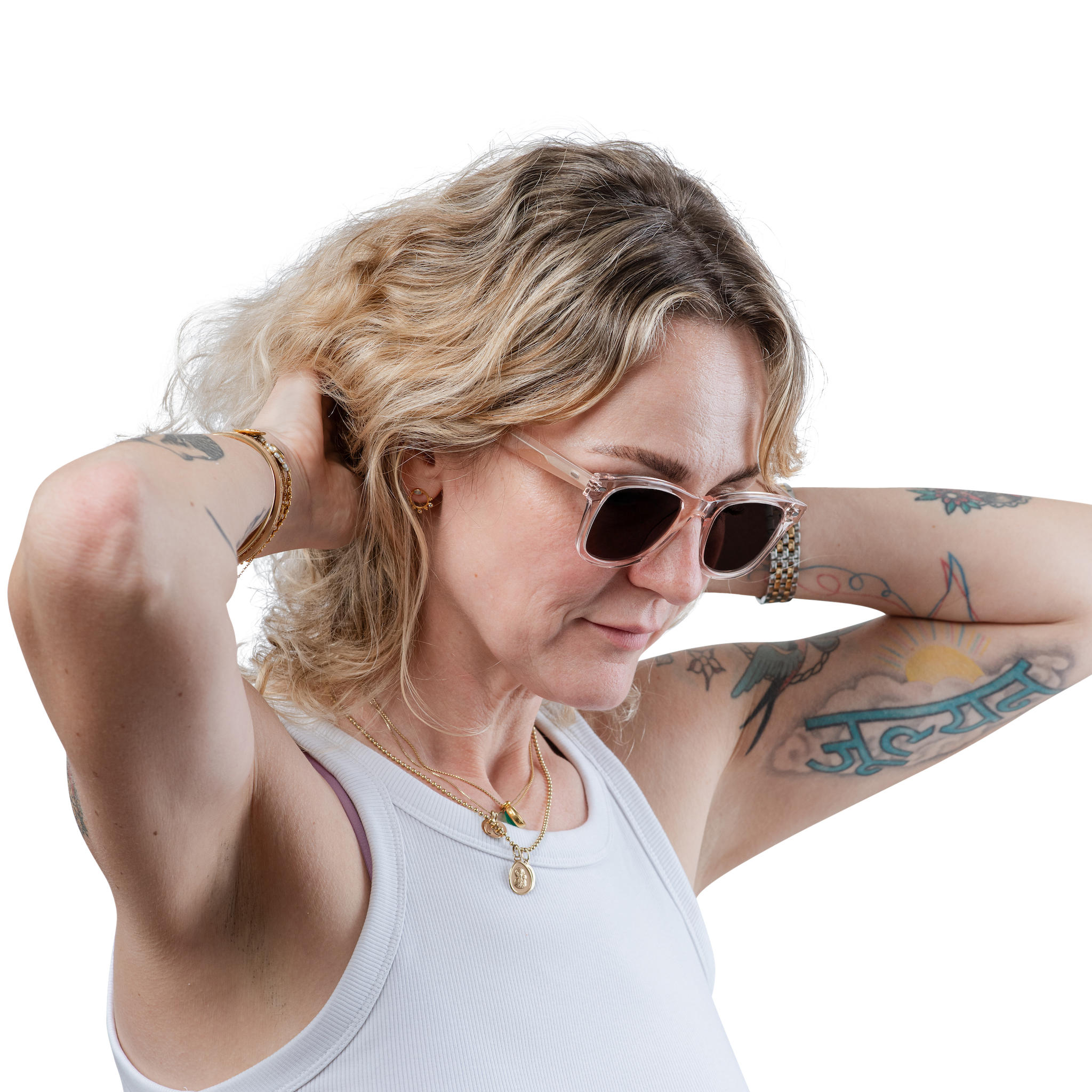 Rocket Eyewear SPT 2 Classic Rose-Tinted Crystal & Blush with Brown Polarized Lenses (Limited Edition)