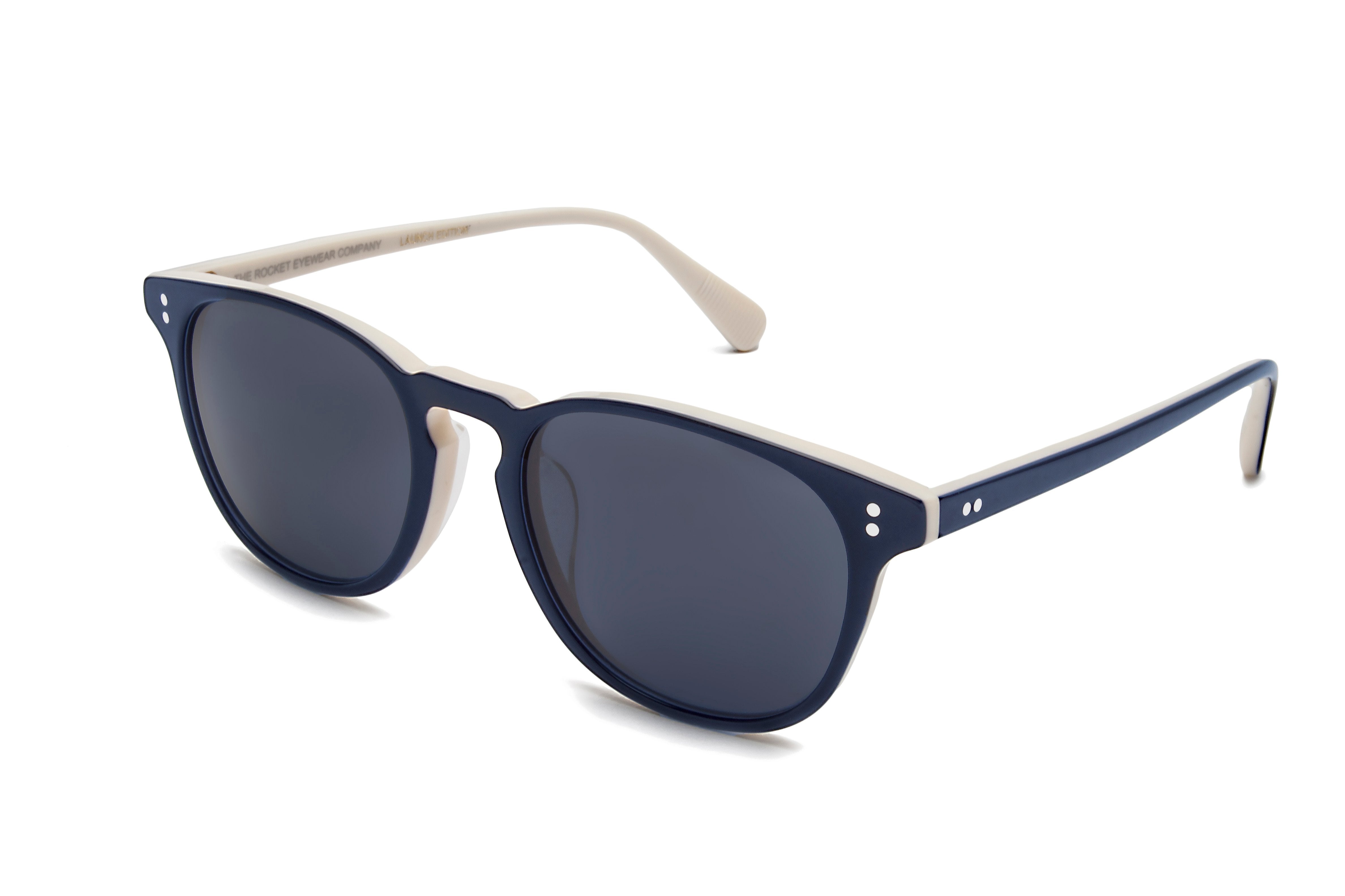 Rocket Eyewear Company P3 Classic Sunglasses Indigo Seashell with Blue polarized lenses