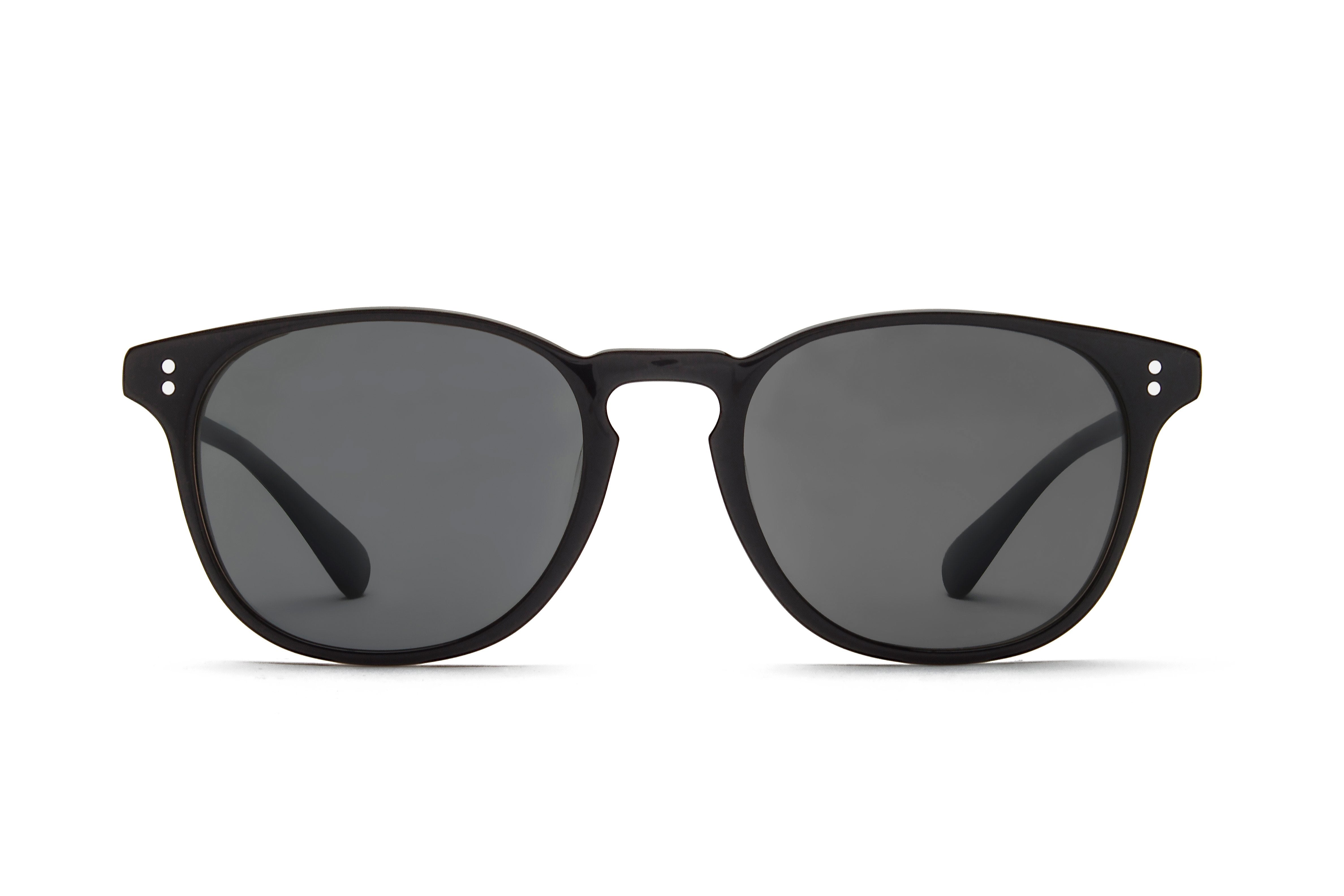 Jet Black Round Acetate Sunglasses Online - Full-Rim - Shadow - 1.6 Basic Tint Lenses