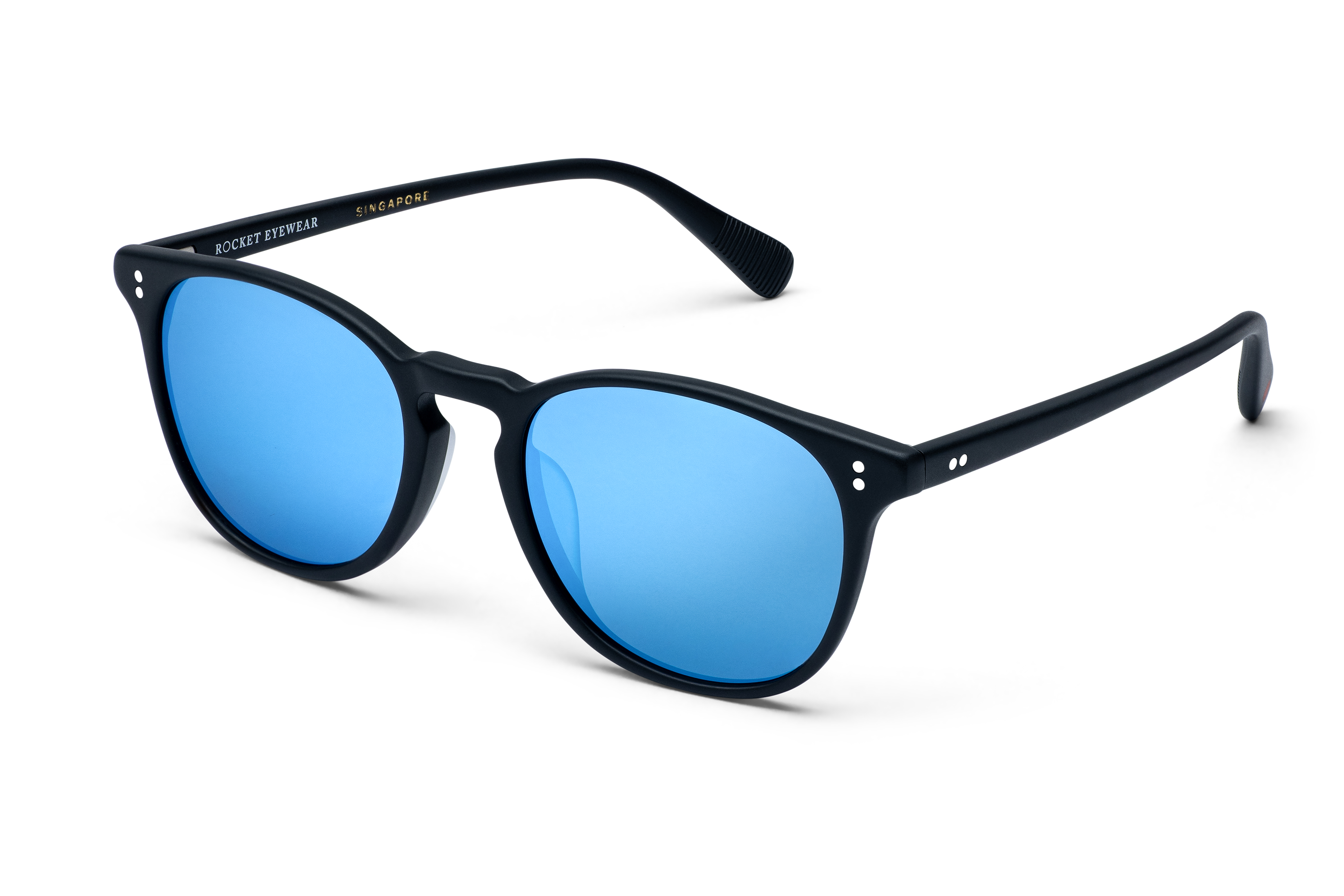 Rocket Eyewear MTO P3 Classic Matte Black with Blue Mirrored Polarized Lenses