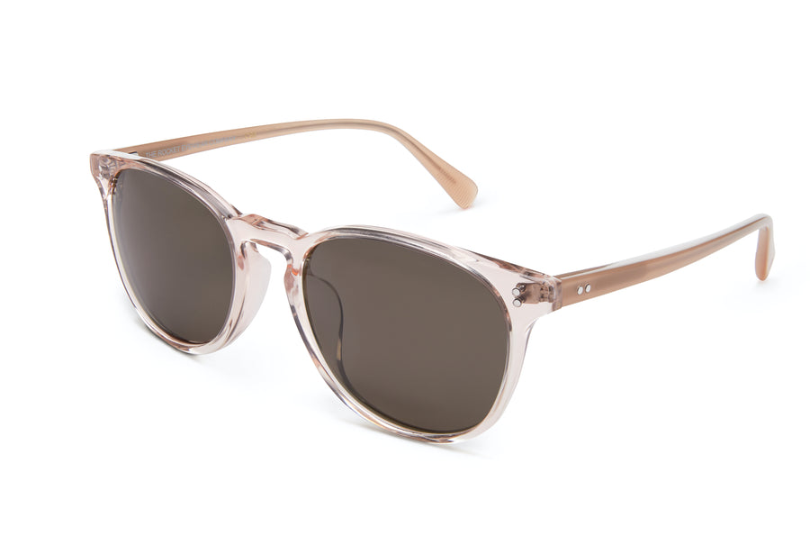 [Custom] Gelo's Wife's Rocket MTO P3 Classic Rose-Tinted Crystal & Blush with Brown Non-Polarized Lenses (Crystal Strikes Back)