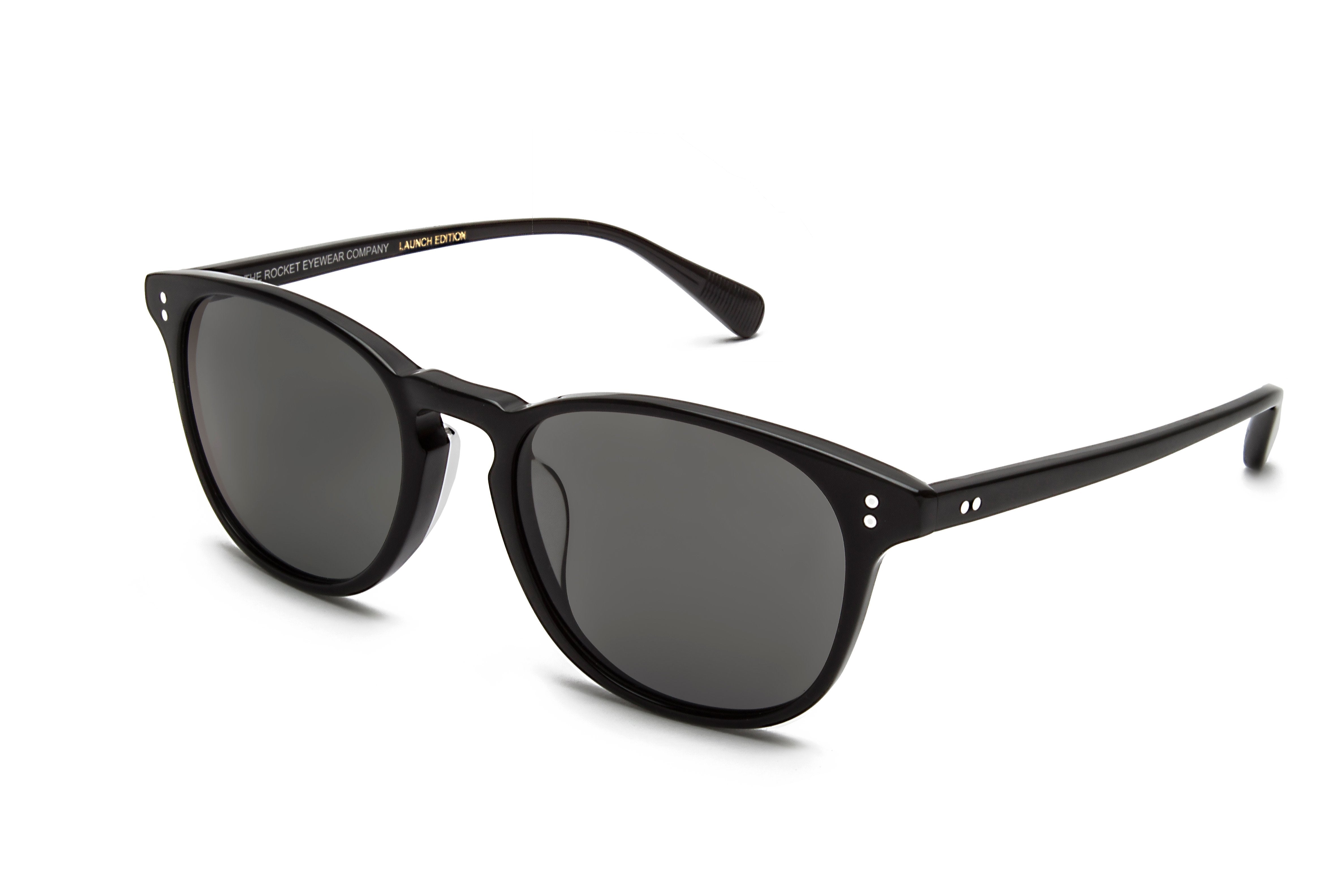 Rocket Eyewear Company P3 Classic Sunglasses Jet Black with Grey polarized lenses