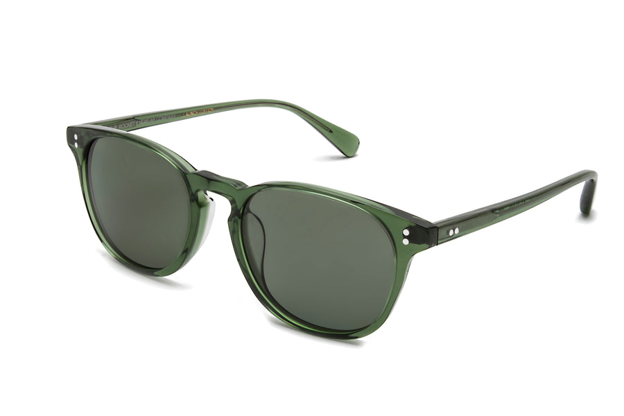 Rocket Eyewear Company P3 Classic Sunglasses Hunter Green Clear with Green polarized lenses