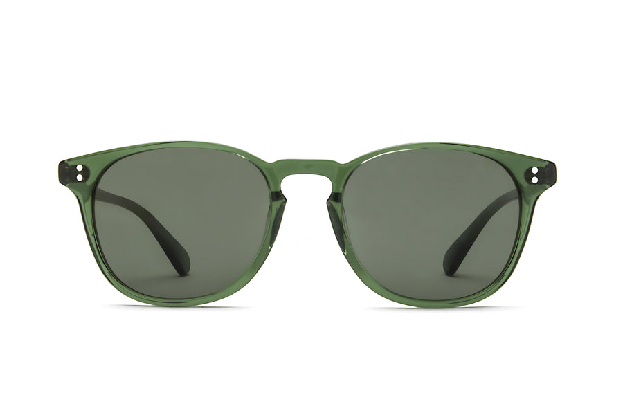 Rocket Eyewear Company P3 Classic Sunglasses Hunter Green Clear with Green polarized lenses