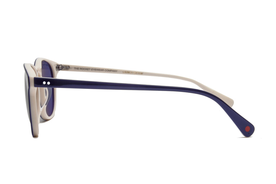 Rocket Eyewear Company P3 Classic Sunglasses Indigo Seashell with Blue polarized lenses