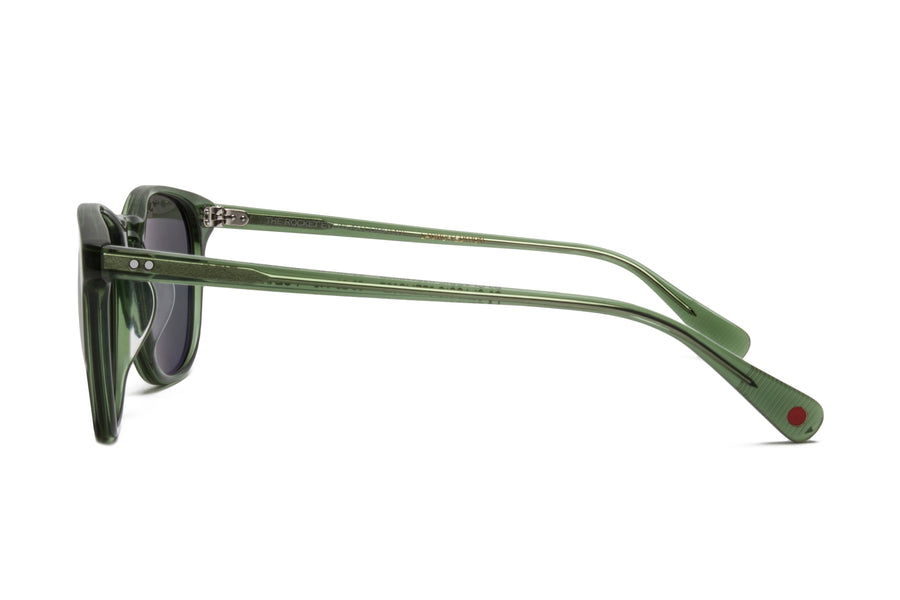 Rocket Eyewear Company P3 Classic Sunglasses Hunter Green Clear with Green polarized lenses