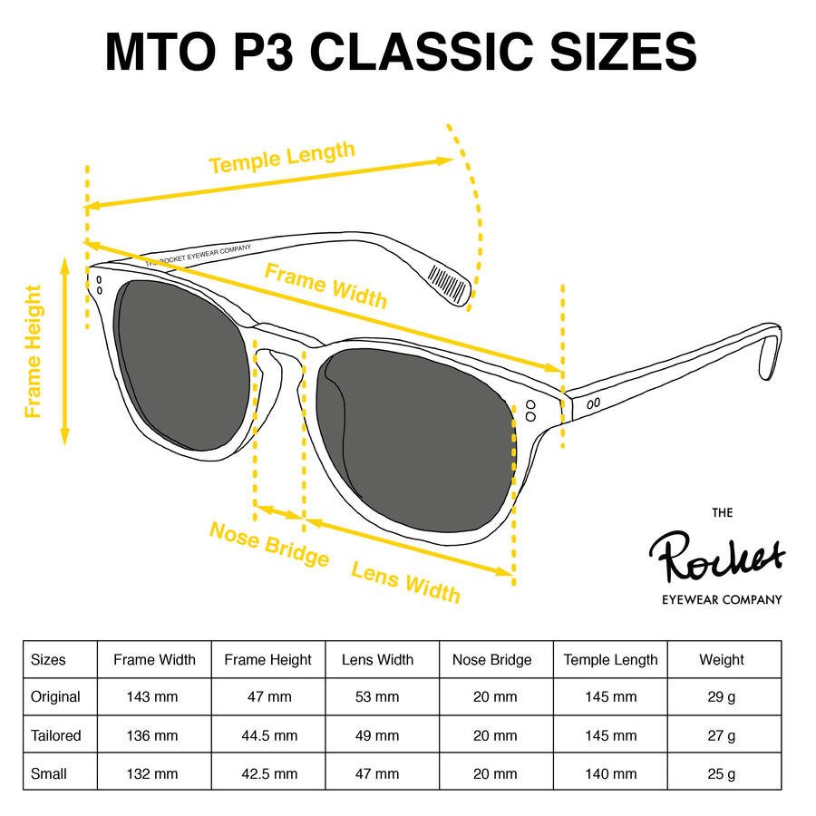 Rocket MTO P3 Classic Butterscotch Tortoise & Highlighter Yellow with Brown Polarized Lenses (Tortoise Returns)